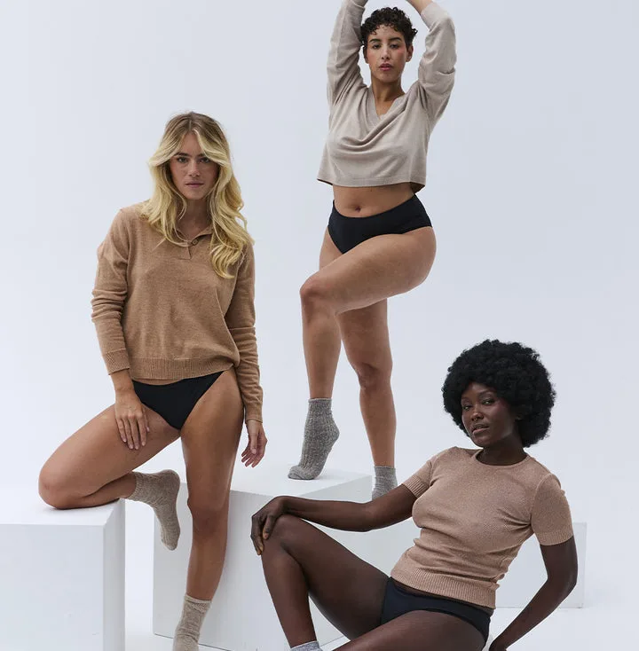 Collection de culottes menstruelles Fempo — du string au shorty, toutes les coupes en coton bio